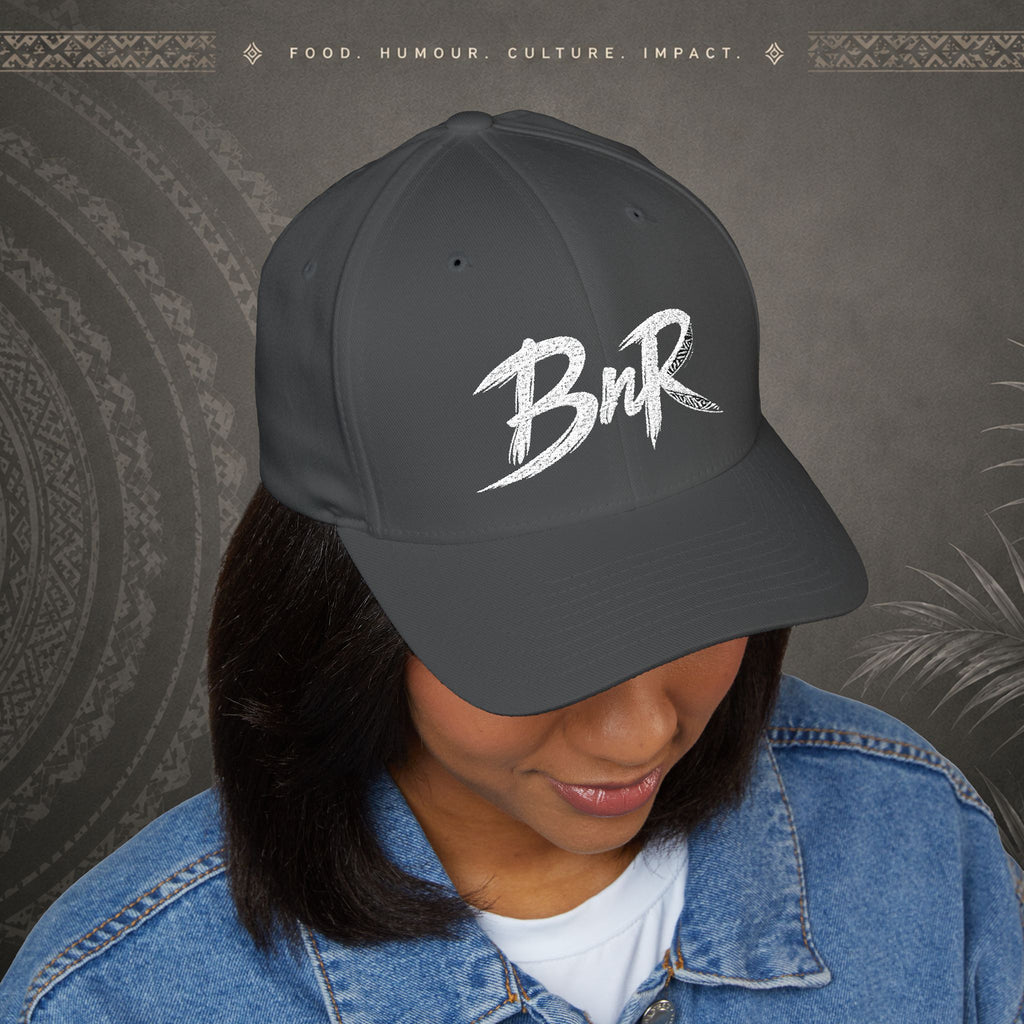 Bully n Rice - Somting Moa - Streetwear Pacific Identity Flexfit Cap (white)