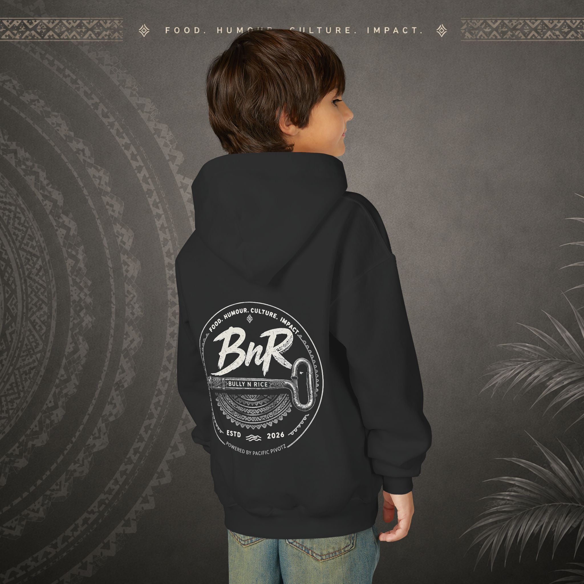 Bully n Rice - Strongpela - Kids Pacific Island Hoodie