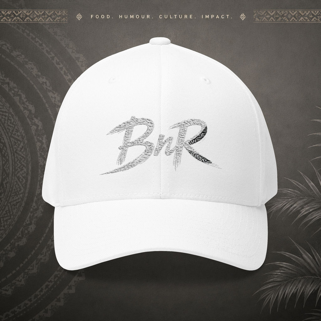 Bully n Rice - Somting Moa - Streetwear Pacific Identity Flexfit Cap (white)