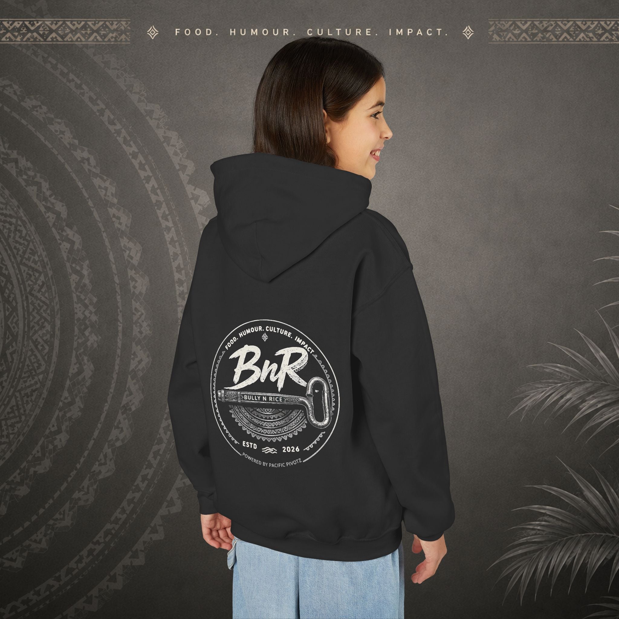 Bully n Rice - Strongpela - Kids Pacific Island Hoodie