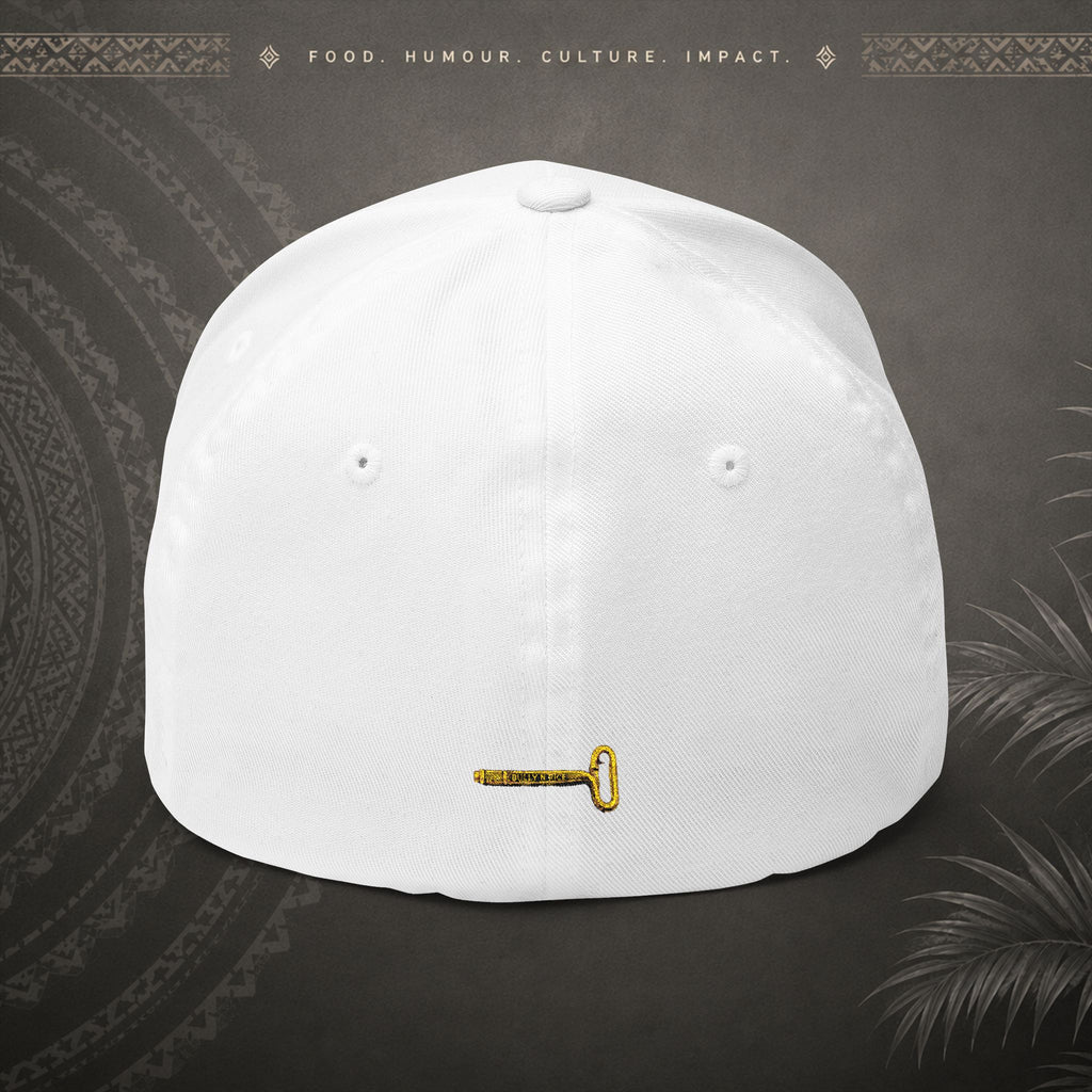 Bully n Rice - Somting Moa - Streetwear Pacific Identity Flexfit Cap (white)
