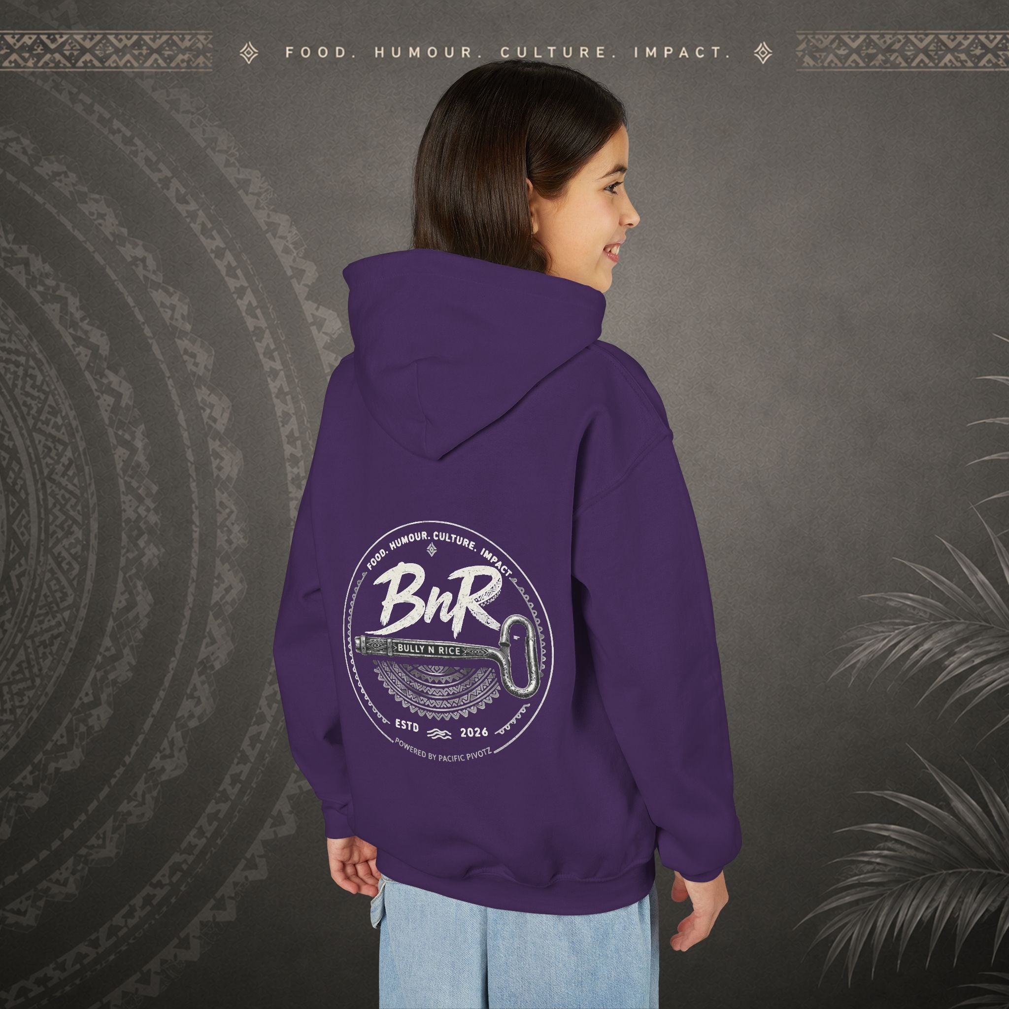 Bully n Rice - Strongpela - Kids Pacific Island Hoodie