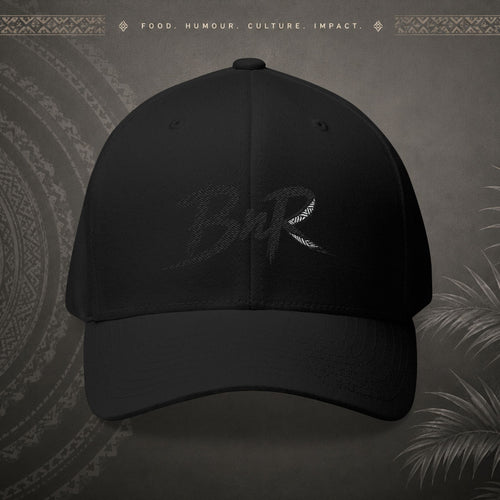 Bully n Rice - Somting Moa - Streetwear Pacific Identity Flexfit Cap (black)