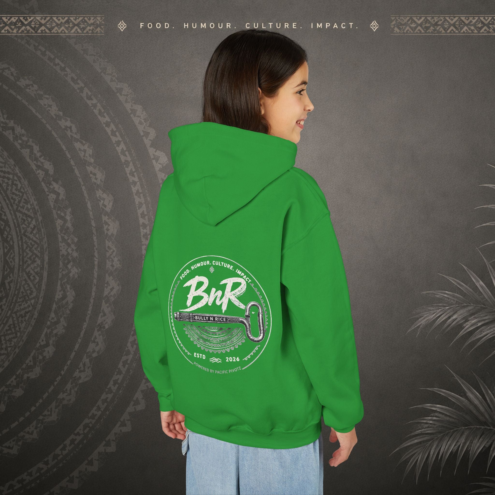 Bully n Rice - Strongpela - Kids Pacific Island Hoodie