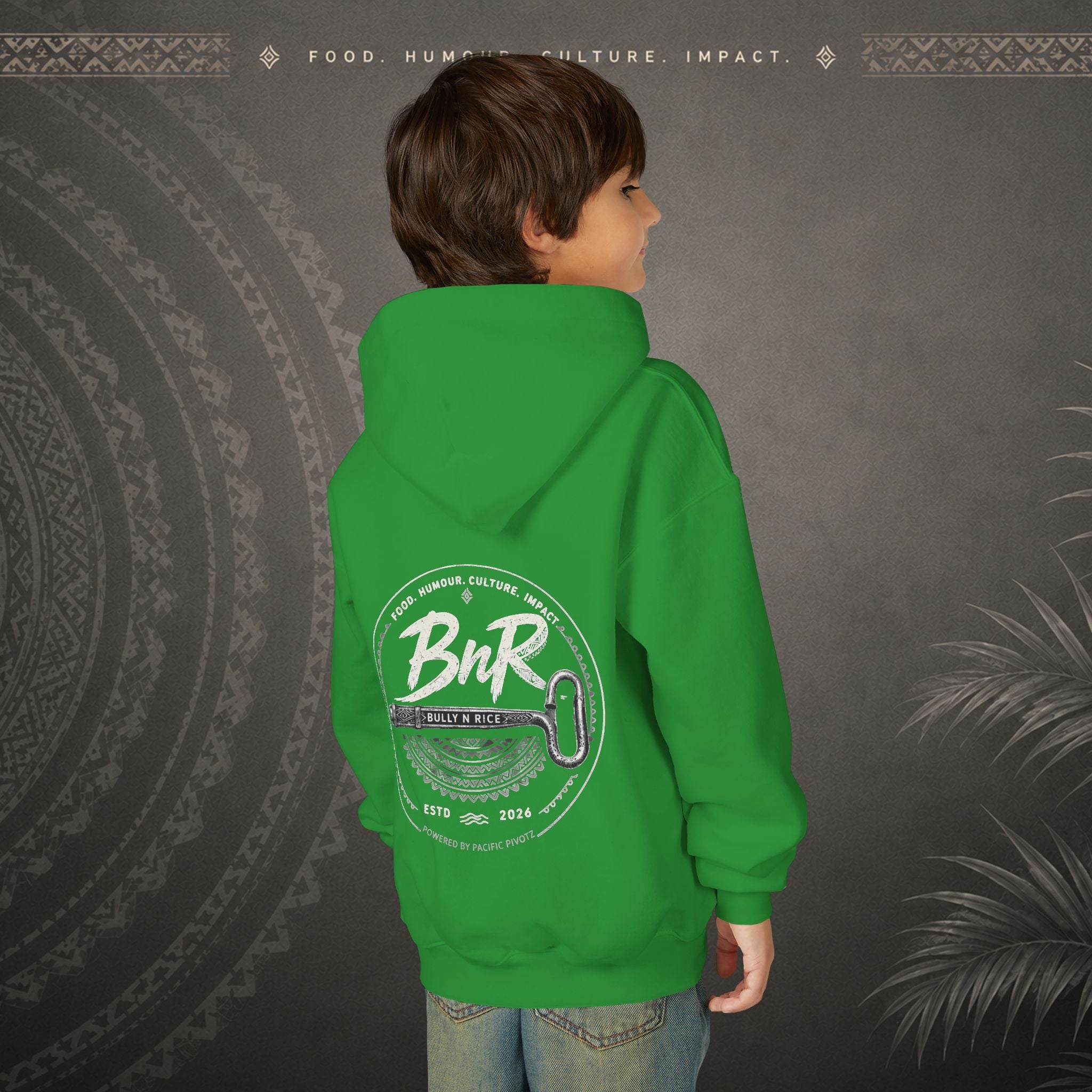 Bully n Rice - Strongpela - Kids Pacific Island Hoodie